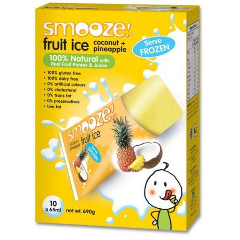 Smooze Fruit Ice - Natural Pineapple & Coconut - 5 x 65ml freezer packs