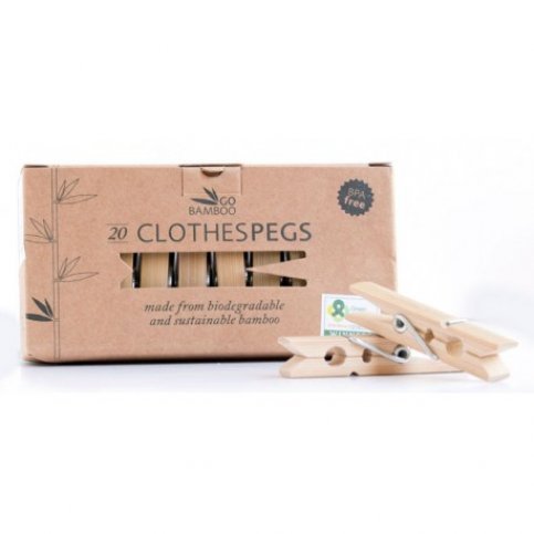 Go Bamboo Wooden Clothes Pegs