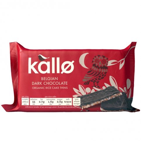 Kallo Rice Cake Thins, Dark Chocolate (Organic, Gluten Free)