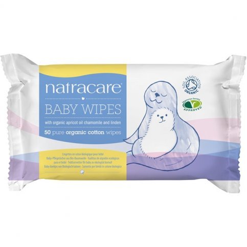 Natracare Cotton Baby Wipes (Organic, Biodegradable) - 50pk