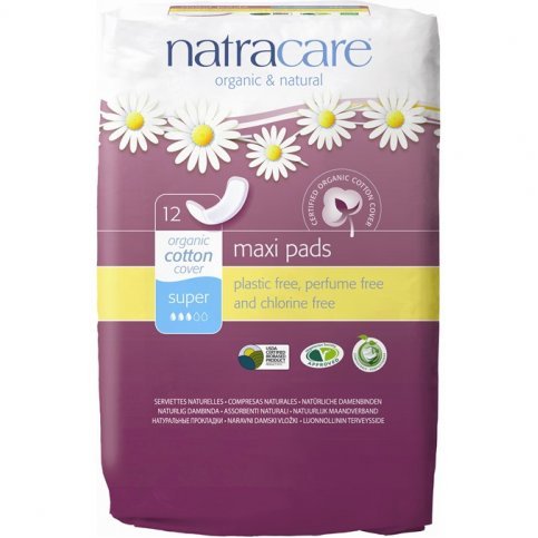 Natracare Organic Maxi Pads Super 12s