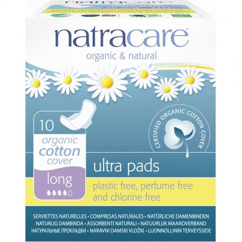 Natracare Organic Ultra Pads With Wings, Long 10s