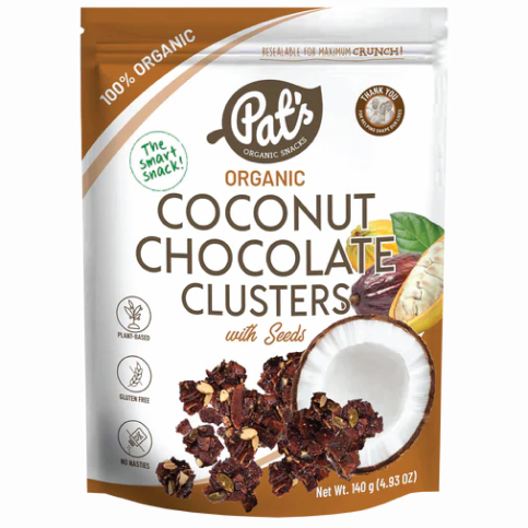 Coconut Cluster Snacks, Chocolate (Organic, GF, Vegan) - 140g