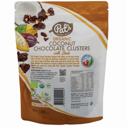 Coconut Cluster Snacks, Chocolate (Organic, GF, Vegan) - 140g