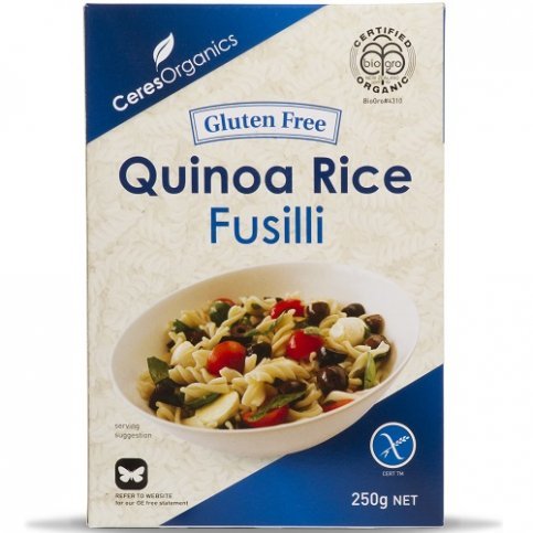 Quinoa Rice Fusilli Pasta (Ceres, Organic, Gluten Free) - 250g