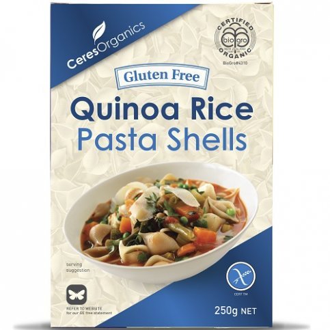 Quinoa Rice Pasta Shells (Ceres, Organic, Gluten Free) - 250g