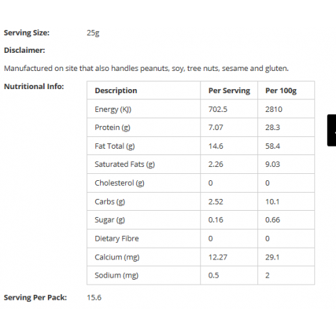 Tahini Hulled (Chantal, Organic) - 390g