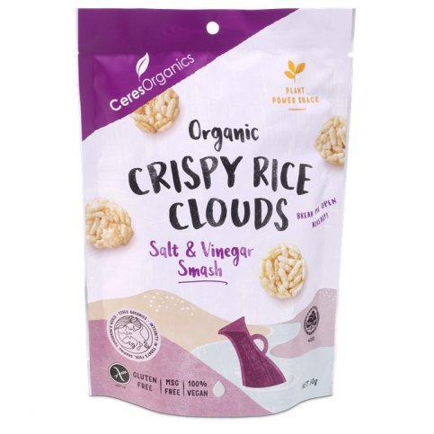 Crispy Rice Clouds, Salt & Vinegar Smash (Organic, Gluten Free) - 50g