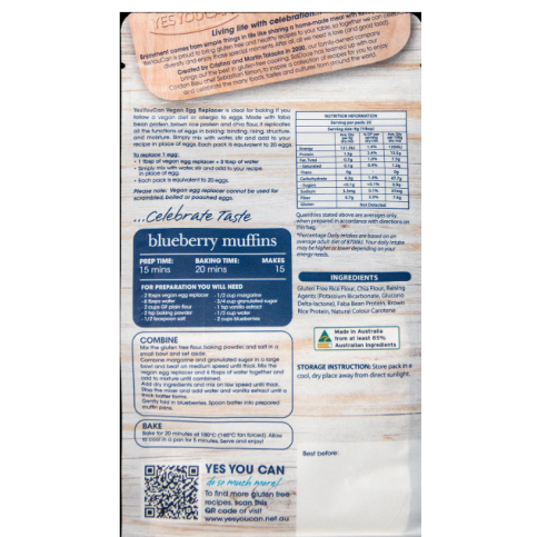 Egg Replacer (Egg, Gluten & Dairy Free, Vegan) - 180g