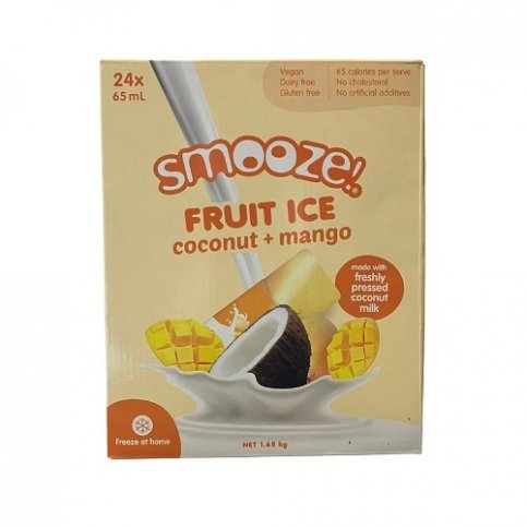 Smooze Fruit Ice - Natural Mango & Coconut - 24 x 65ml Freezer Packs